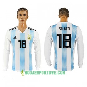 Koszulka Argentyna Salvio 18 Mistrzostwa Świata 2018 Domowe Stroje Piłkarskie Długi Rękaw